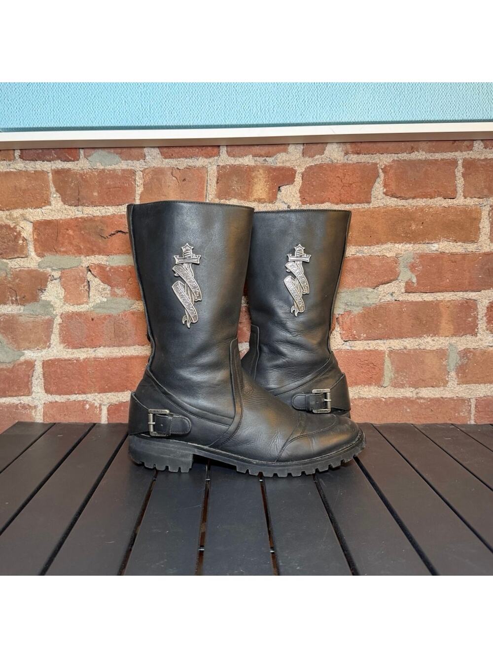 Vintage Harley Davidson Moto Boot